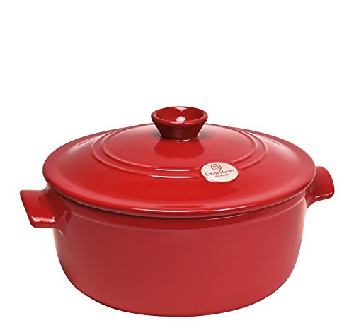 Flame Round Stewpot Dutch Oven (Burgundy / 5.5 Quart)