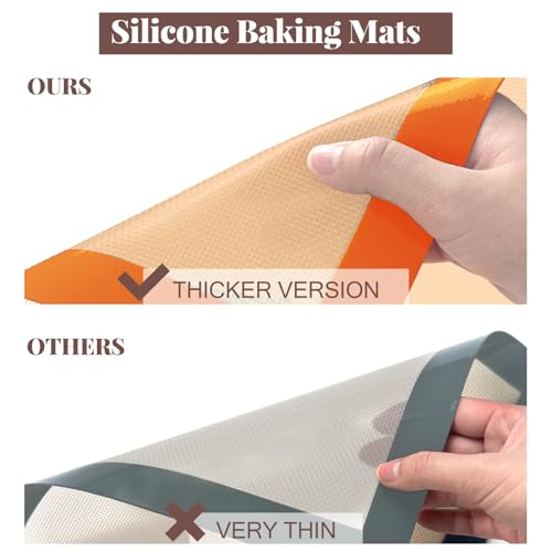 Silicone Baking Mat Set (Orange / 4 Sheets Set)