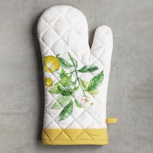Maison d'Hermine Oven Gloves 100% Cotton Oven Mitt (004 - Limoncello / 7.5" x 13" (Oven Mitt))
