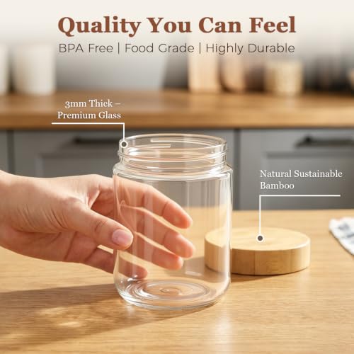 Overnight Oats Containers with Lids 16 oz (0.5 Qt x 4)