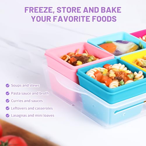 Silicone Freezer Molds with Lids (Retro Rainbow / 4x 1-Cup & 2x 2-Cup)