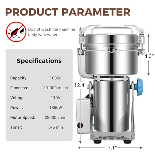 Electric Grain Grinder Mill (1000G)