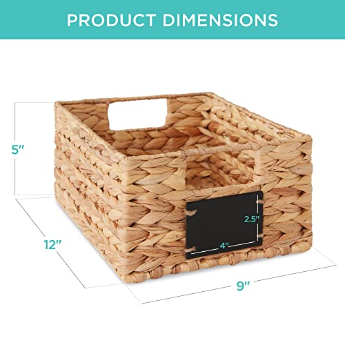 Set of 4 9x12in Water Hyacinth Pantry Baskets (9x12x5in / Natural)