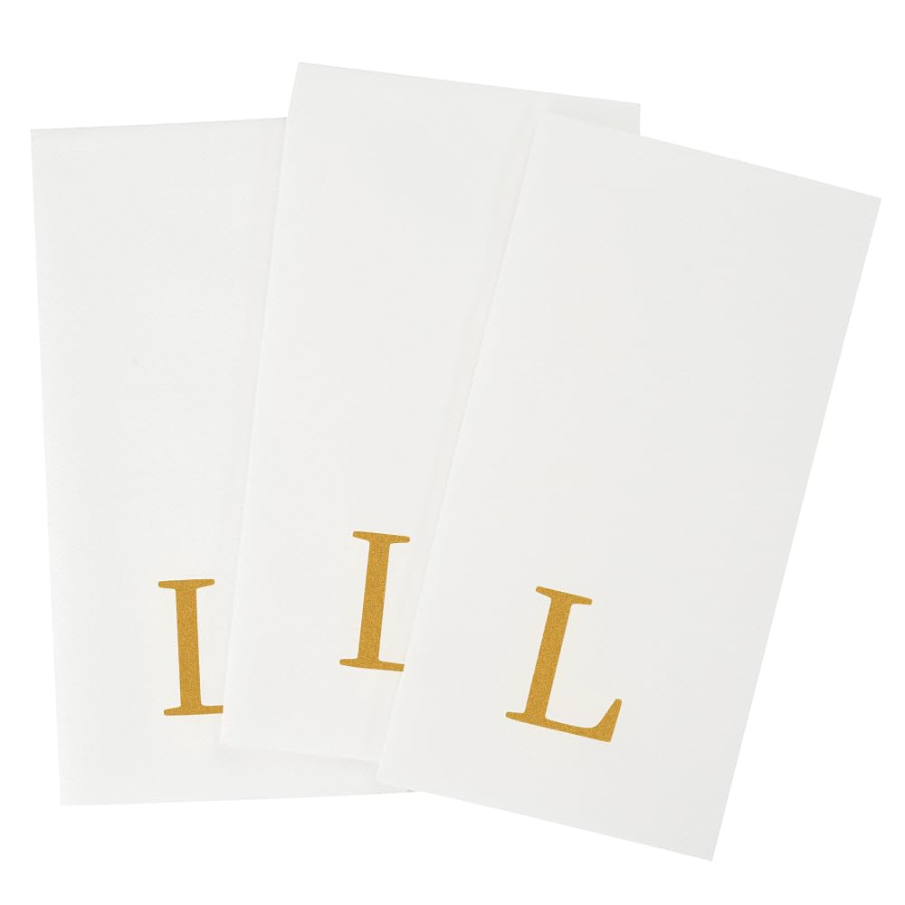 Paper Rectangle Gold Letter l Linen (Gold / 2000 Count / L)