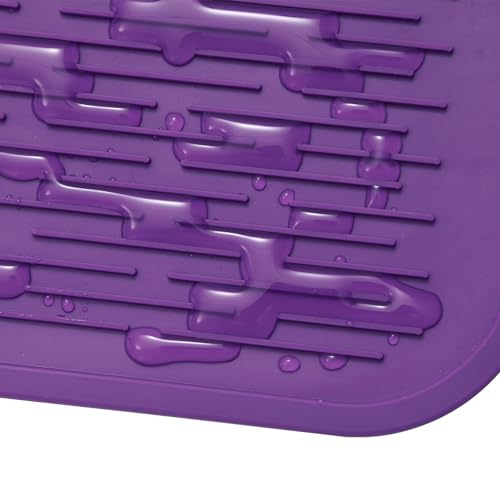 Silicone Dish Drying Mat for Multiple Usage (Purple / 36"L x 18"W)
