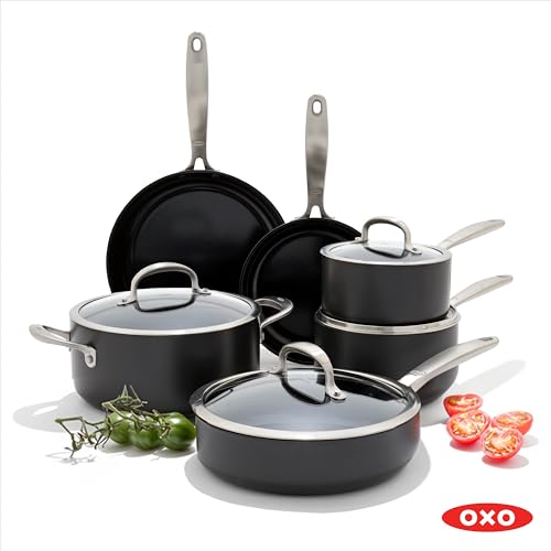 Enhanced 10 Piece Cookware Pots & Pans Set (10 Piece Cookware Set / Black)