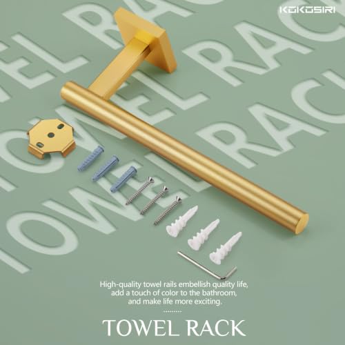 Bathroom Towel Bar Gold Hand Towel Holders Wall Mount Toilet Kitchen Cabinet Paper Holder Stainless Steel Bath Accessories (Gold / 1 Pack)