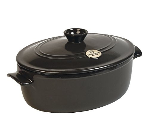 Made In France Flame Oval Stewpot Dutch Oven (Charcoal / 6.3 quart)