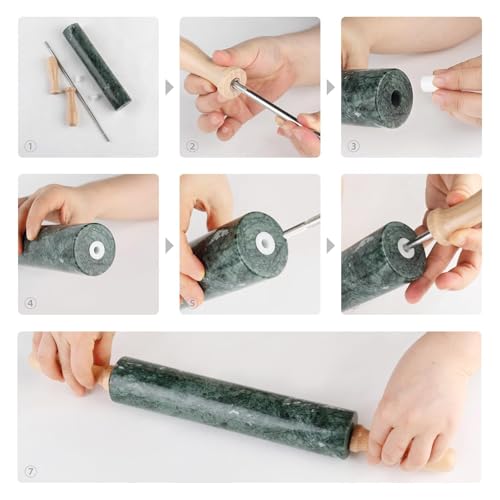 Marble Rolling Pin (Green Marble)