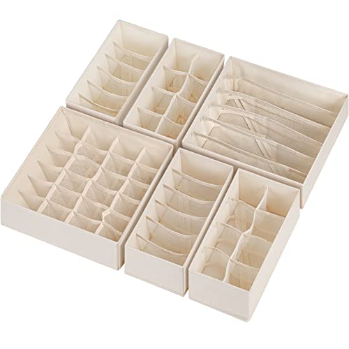 6 Pack Sock Underwear Drawer Organizer Dividers (6 Count)