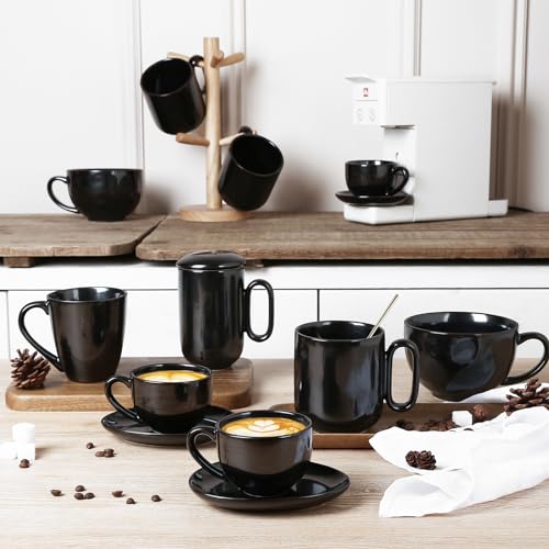 Ceramic Coffee Mug Set (Black)