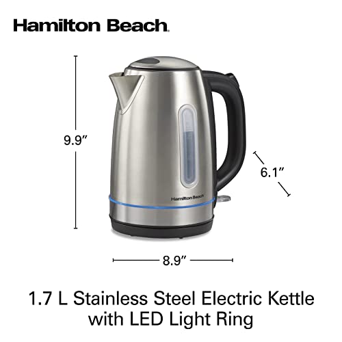 1.7 Liter Electric Tea Kettle (Stainless Steel with LED Light Ring / 1.8 Quarts)