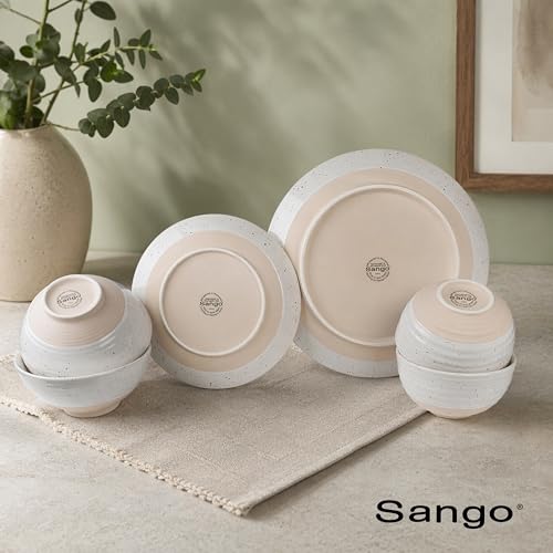 Siterra 16 Piece Rustic White Stoneware Dinnerware Set (Rustic White / 16-Piece Set)