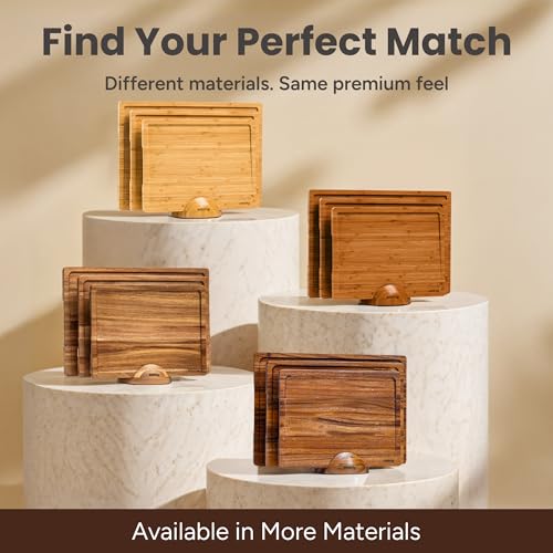 Cutting Boards for Kitchen (Light Brown / 4-Piece)
