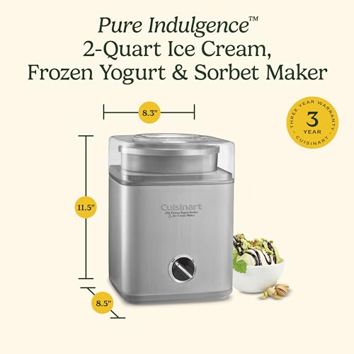 Ice Cream Maker Machine (Brushed Chrome / 2 Quart)