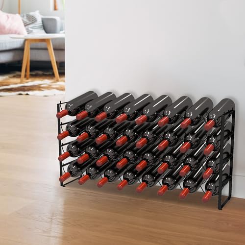 4 Tier Wine Rack (Black / 32-Bottle)