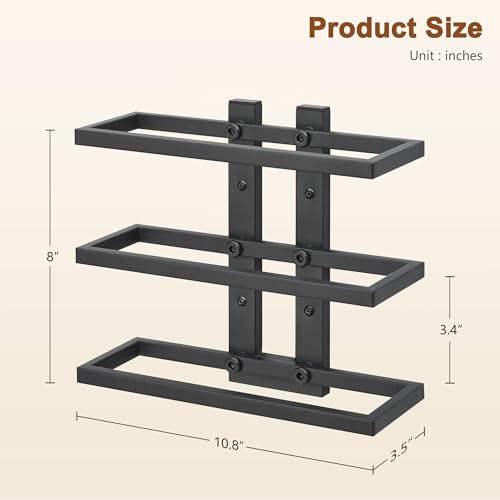 3 Tier Wall Mount Wine Rack (1 Pack (3 Bottles) / Black)