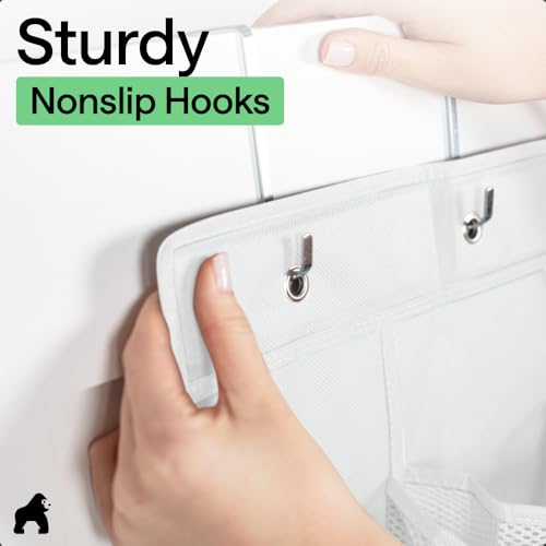Over the Door Shoe Organizer (White / 24 Pockets/4 Hooks)