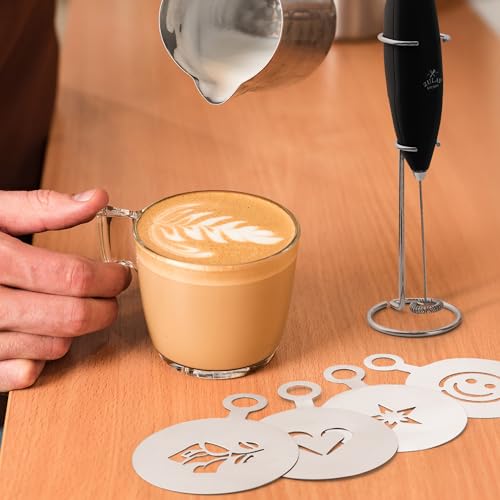 Zulay Premium Gift Milk Frother Set (Graphite Black / Gift Box Frother)