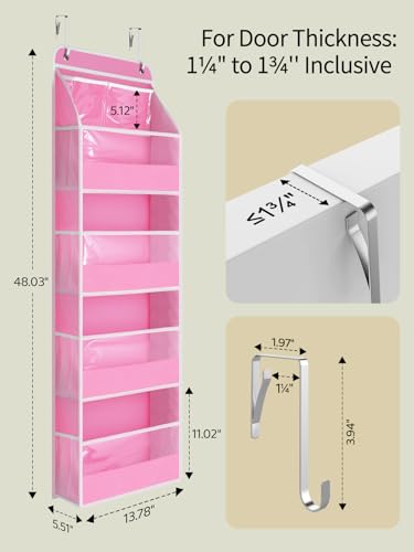 5 Tier Over the Door Organizer (Pink / 5 Tier)