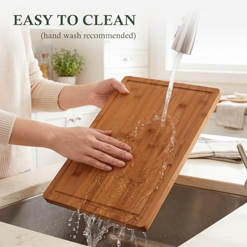 Bamboo Cutting Boards for Kitchen (Carbonized Bamboo(Brown))