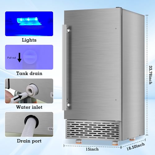 Commercial Under Counter Ice Maker 100LBS (100Lbs/Day / Freestanding Ice Maker)