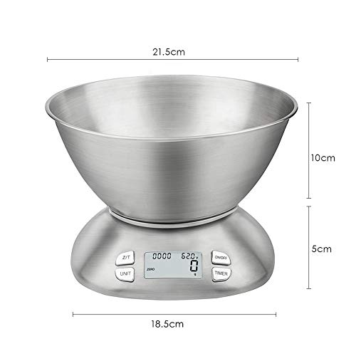 Digital Kitchen Scale with Removable Bowl 2.5L Volume