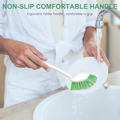 Dish Brush with Handle (Green / 2 pack)