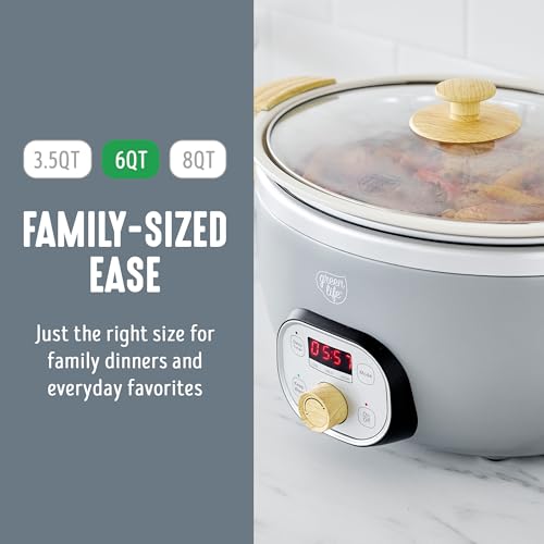 6QT Ceramic Nonstick Slow Cooker (Gray / 6 Quarts)