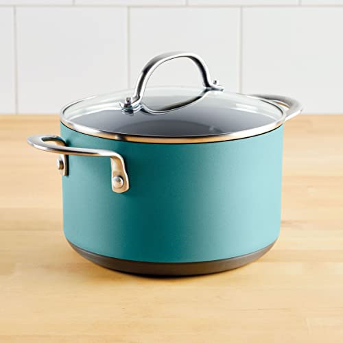 Achieve Hard Anodized Nonstick Saucepot with Lid (Saucepot (4 Quart) / Teal)