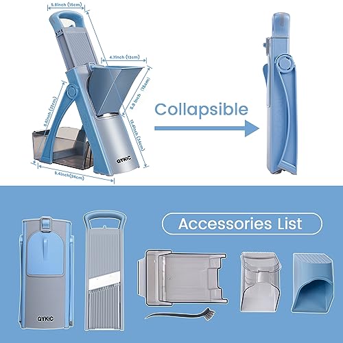 Safe Mandoline Slicer for Kitchen (Blue)