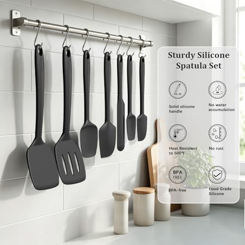 Silicone Spatula Set of 7 (PureBlack)