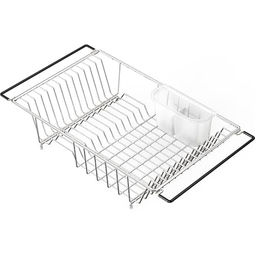 Large Stainless Over Sink Counter Top Dish Drainer Rack (Large / Chrome)