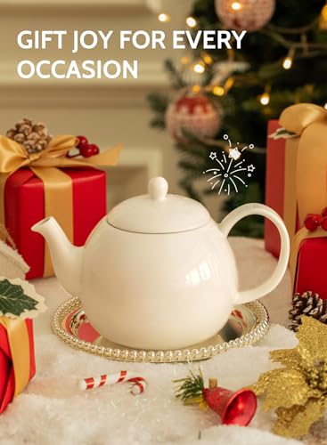 Porcelain Teapot (White / 40oz (no infuser))