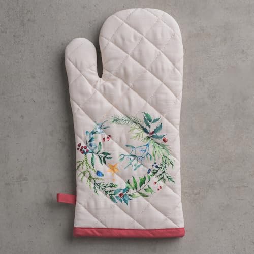 Maison d'Hermine Oven Gloves 100% Cotton Oven Mitt (100 - Holly Time / 7.5" x 13" (Oven Mitt))