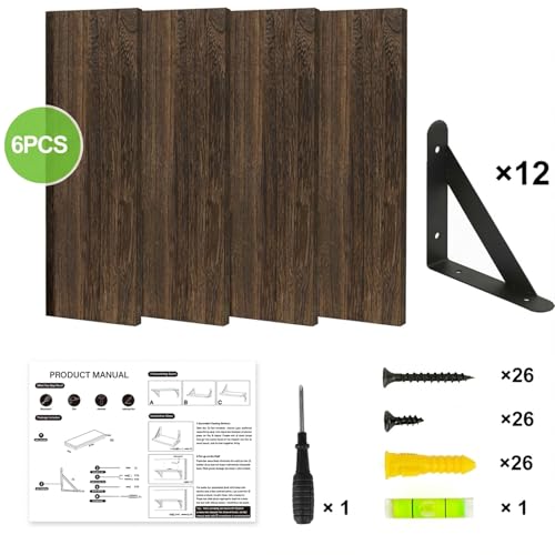 23.6in Floating Shelves for Wall Home Decor (Brown / 23.6 x 6.1 x 0.59 inches)
