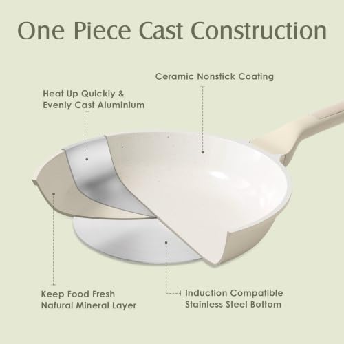 23 PCS Non Toxic Ceramic Cookware Set (Antique White / Large)