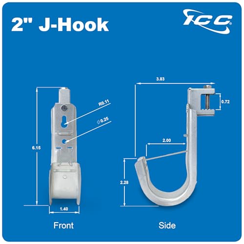Beam Clamp J Hook 2” with Retainer Clip (25 Count)
