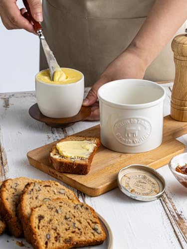 Cow Butter Crock with Lid for Countertop (White / Cow-3.94"dia)