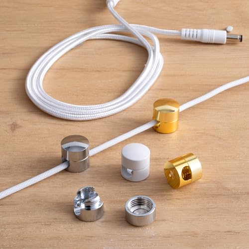 3 Sets Charger Holders for Cords (3 Sets / Gold, White, Silver)