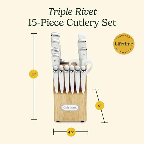 15 Piece Knife Set with Block (White)