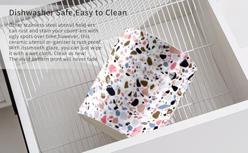 Kitchen Utensil Holder (Pink Terrazzo)
