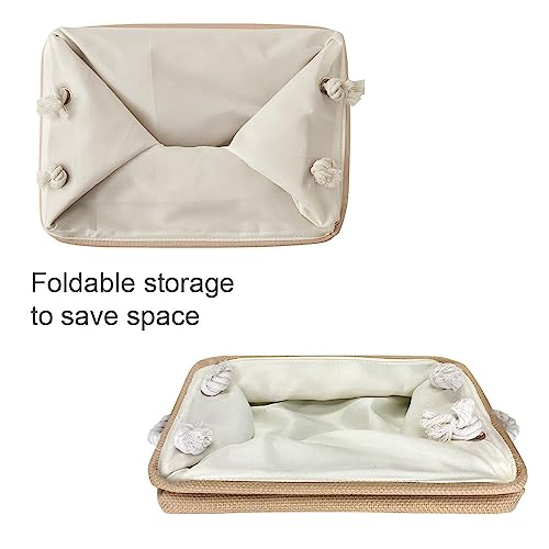 Storage Basket for Organizing (Beige / 6PCS/Small -11.8Lx7.9Wx5.2H)
