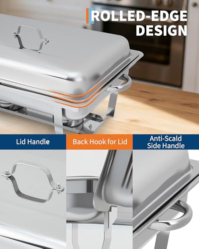 Chafing Dishes for Buffet 4 Pack (Silver / 4 Pack Combo)
