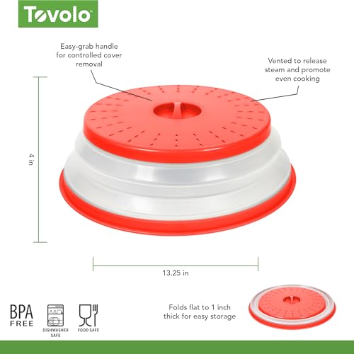 Microwave Splatter Cover for Food (Candy Apple Red / Large (13 inch))