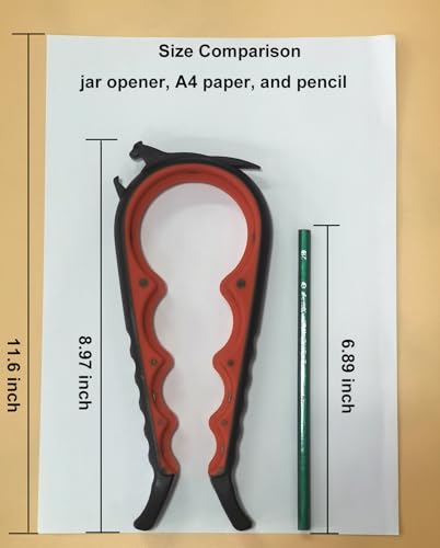 Jar Opener & Bottle Opener for Weak Hands (Black and Red)