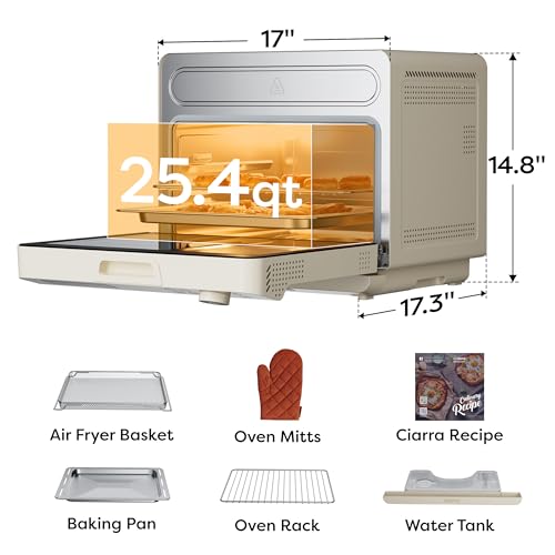 12-in-1 Countertop Steam Oven with Air Fryer, 25.4QT Nosh Oven Pro (Cream / 25.4QT)