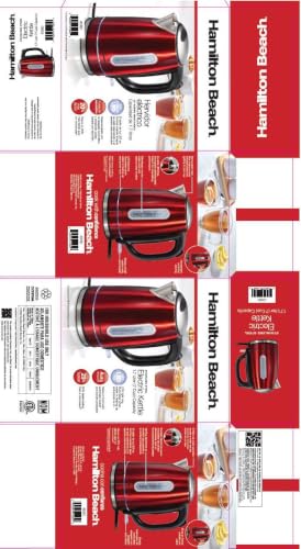 Electric Tea Kettle (Red with LED Light Ring / 1.8 Quarts)