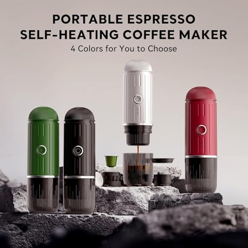 Portable Electric Espresso Coffee Maker for Ground Coffee & NS Capsule Espresso Machine Fast Self (2218-WHITE)