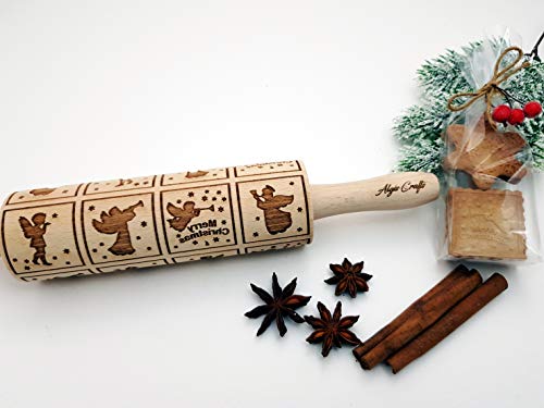 Embossing Rolling Pin for Christmas Cookies